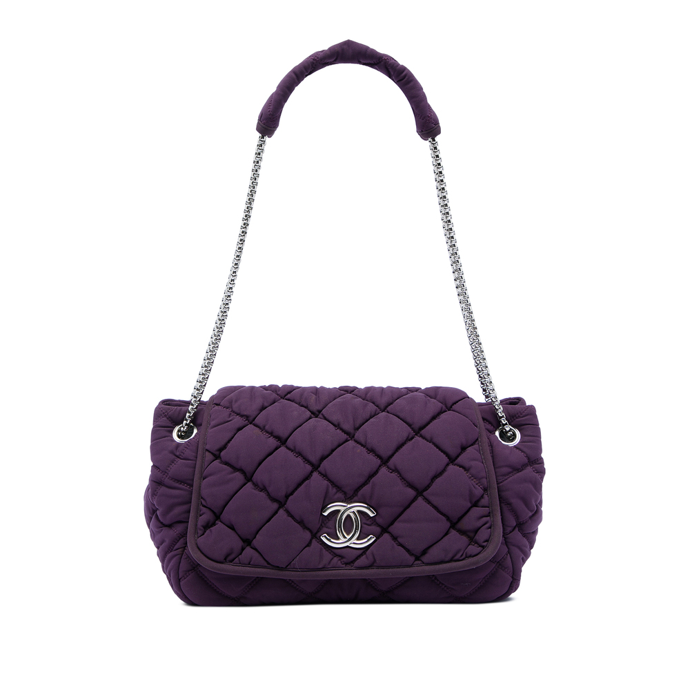 Pre-Loved Chanel Nylon Bubble Quilt Accordion Chain Flap